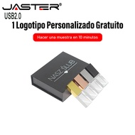 JASTER (1PCS Free Logo) USB 2.0 Flash 128GB Crystal + Black Box Pendrive 64GB Photography Studio Fla