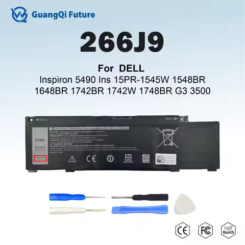 266J9 51Wh Battery For DELL-Inspiron G3 15 3500 3590 3790 G5 15 5500 SE 5505 11.4V 4474mAh P89F Insp