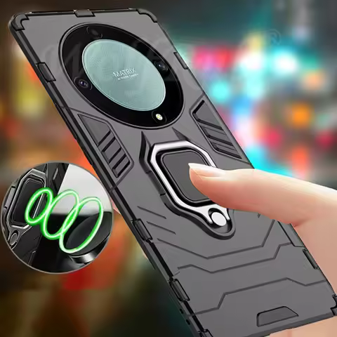 For Honor Magic 5 Lite 5G Cover Armor Capas Shockproof Back Ring Magnetic Holder Case Huawei Honor M