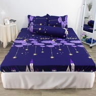 Ga giường Ga chun bọc đệm Ga kèm 2 vỏ gối đầu mẫu THỎ CARO CAM vải Cotton Poly Ga chun trải giường n