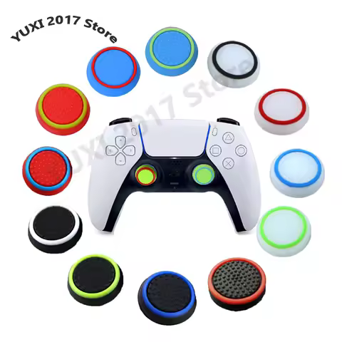2pcs For PS3 PS4 PS5 Xbox One/360/Series S X Switch Pro Game Controllers Thumb Silicone Stick Grip C