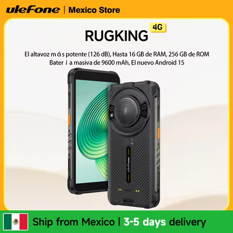 Ulefone Rugking Rugged Phone 4g 9600Mah 50Mp 5.99" Speaker 126Db Android 15 Nfc Waterproof Smartphon
