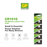 GP Lithium Coin Cells Battery CR1616 [ Card of 5s ] (DL1616 BR1616 ECR1616 280-209 GPCR1616 KCR1616 