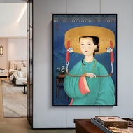 Canvas painting of ancient Vietnamese girl indochine decor 60 x 90cm