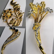 Fashion Brooch, Pin Baju or Kerongsang for Jacket or Tudung/Hijab (Gold Colour) TYPE 3