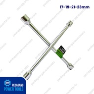 TEKIRO 14 INCH CROSS WHEEL WRENCH FOR CAR TYRES 4 WAY 17-19-21-23 MM