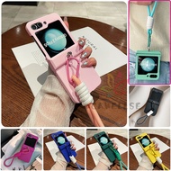 Cute Candy Color Portable Hand Strap Phone Casing Samsung Galaxy Z Flip 7 Z Flip 6 Z Flip 5 Z Flip 4