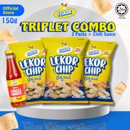 Fiskor Triplets Combo – 3x Original Lekor Chips + Chili Sauce | Halal Certified