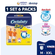 Certainty Dry - Pants Adult Diaper Regular Pack M10 X 6 PACKS/L9 X 6 PACKS/XL8 X 6 PACKS/XXL6 X 6 PA
