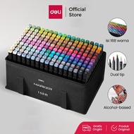 Deli Professional Sketch Marker / Sketch Marker 168 Colors Dual Tip HM902