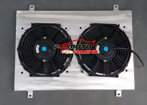 Aluminum Radiator Shroud+Fans For 1979-1993 Ford Mustang Futura/Fairmont GT-350/GT/GLX/LX/L/SVT/SVO/