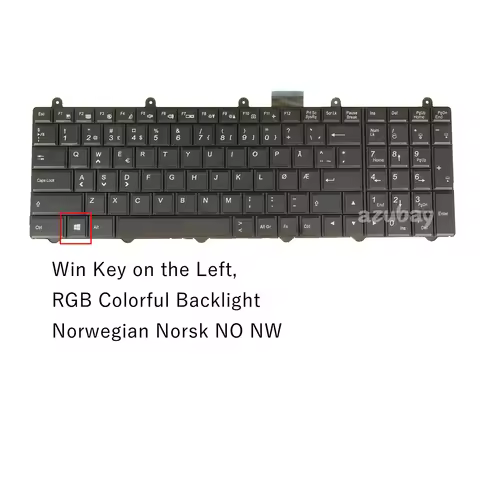 Norwegian NW Keyboard For Clevo P150EM P15xEM P170EM P370EM P570WM HD7970 P177SM V132150BK3 NW RGB B