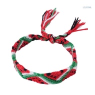 【CH】 Unique Watermelon Bracelet Handwoven Bracelet Adjustable Cotton Thread Jewelry