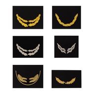 Hand Embroidery Peak Visor, Uniform Embroidered Wide Brim Hat Visor, Military Dress Cap Embroidery A