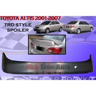 TOYOTA ALTIS 2001-2007 TRD STYLE SPOILER WITH LED MATERIAL FIBER UNPAINT ITEM TOP SPOILER REAR SPOILER WITH LAMP BODYKIT