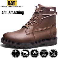 Caterpillar Steel-toed Safety Shoes Mens Leather Martin Boots Steel-toed Anti-smashing Tooling Boots