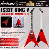 Jackson JS Series King V JS32T with Double Humbucker Electric Guitar, Amaranth FB - Ferrari Red (JS32 / JS32T / JS-32 )