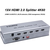 4K@60hz 1x4 HDMI 2.0 Splitter HDCP2.2 1080p 1 In 4 Out Multi Screen mirror Display for Ps3 Ps4 Camera PC To TV Monitor Projector