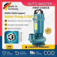 2600W Sewage Submersible Pump 220V 3.5HP Stainless Steel Dirty Water High Lift Water Booster Pump