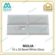 Keramik Subway Bevel Putih Glossy 10x20