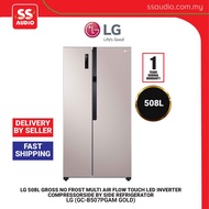 【 DELIVERY BY SELLER 】LG GC-B507PGAM Side By Side Fridge 508L Inverter Linear Cooling Gold