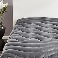 SLEEP ZONE King Size Cooling Mattress Pad, Premium Zoned Quilted Fitted Mattress Topper, Elastic Mat