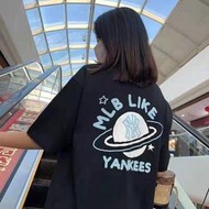 Metis 韓國MLB短袖女夏季新款星球涂鴉運動T恤男休閑情侶半袖潮