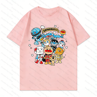Bandai | Vintage A-Anpanman Friends Print T Shirt Harajuku Streetwear Funny Cartoon Crewneck Tops fo