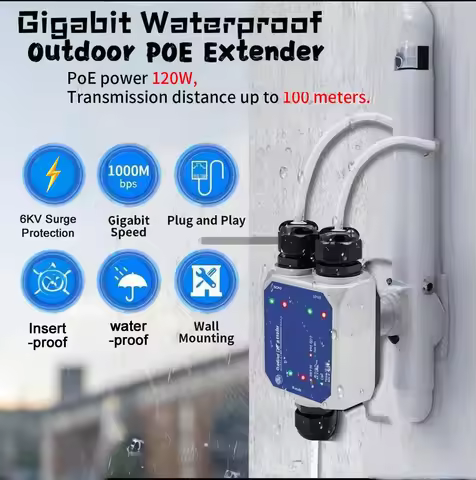 2 ports out 2.5G outdoor POE extender,IP67 waterproof 1to2 POE repeater,100/1000/2500M optional,Max 