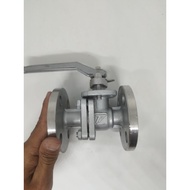 STAINLESS FLANGE JIS10K BALL VALVE FAUCET MATERIAL SS304 CF8 SIZE 1 1/2"