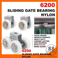 6200 Nylon Sliding Door Roller Heavy Duty Double Four Bearing Roda Pintu Sliding Gate Bearing Pintu 
