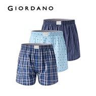 GIORDANO - 男裝 三條裝平腳內褲 (印花) (M碼)