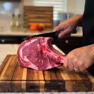 Square teak wooden cutting board, size 45 cm, thickness 32mm - Wooden cutting board exported to Euro