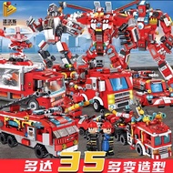 New Product #[ 6247 Person Praise] i Large Fire Truck Robot Multifunctional Each Model Can Change 3 