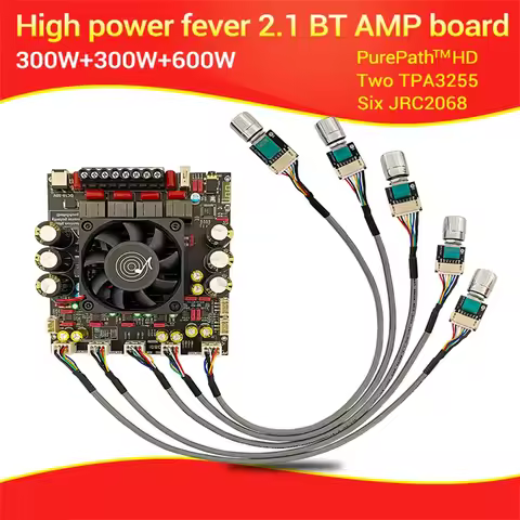ZK-AS21P TPA3255*2 2.1 Channel Bluetooth Audio Amplifier Board 300W+300W+600W High Power Sound Power