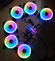 Bộ Kit 4 Fan Led RGB V2 Coolmoon - Có Hub RGB (Bộ Bao Gồm Fan+Hub+Remote+Ốc)