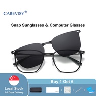 CAREVISY Snap Sunglasses Anti Blue Light Glasses Polarized Spectacles UV400 Protection Anti Glare Co