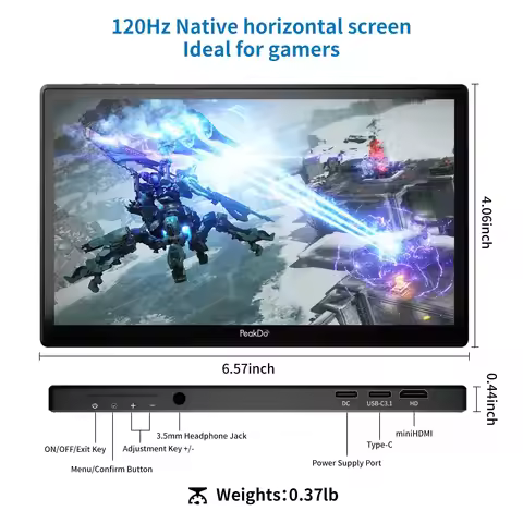 PeakDo 2024 new ultra-thin 7-inch 1080P portable screen high color gamut display for PS5, Xbox, Swit