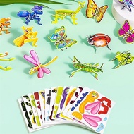 appleinmyeyes 3d Cartoon Insect Animal Puzzle Set Diy Early Learning Educational Toy Handmade D9y6