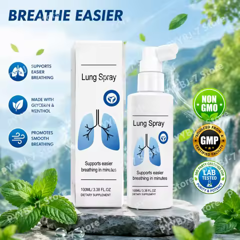 Herbal Freshness Lung breathing Spray 100ml Plant Extract Mullein Astragalus Daily Oral Care Wellnes