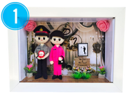 Boneka Couple Polisi dan Bhayangkari Frame 3D 21x30 Cm