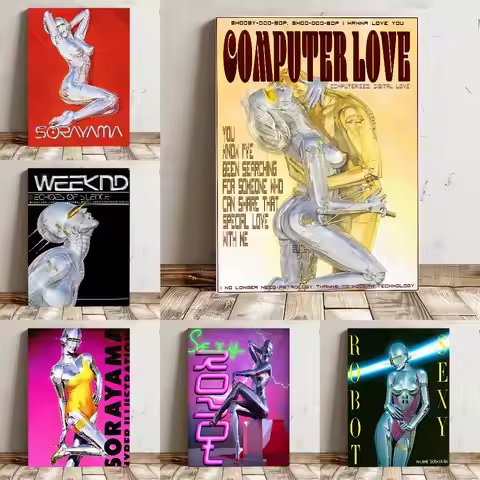 Art H-Hajime S-Sorayama Poster High Quality Print Waterproof Wall Art Sticker For Bar Living Room De