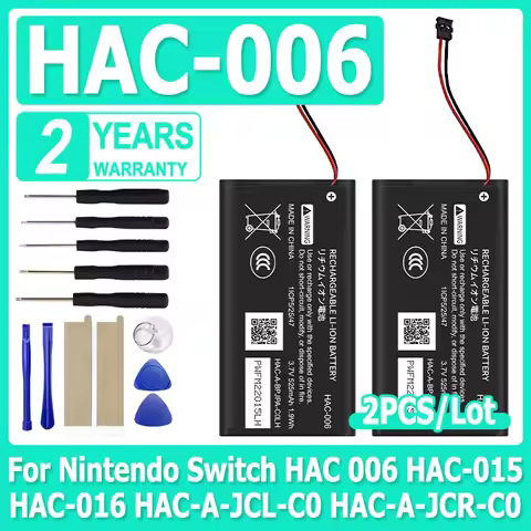 2pcs/lot HAC-006 HAC006 525mAh Battery for Nintendo Switch HAC 006 HAC-015 HAC-016 HAC-A-JCL-C0 HAC-