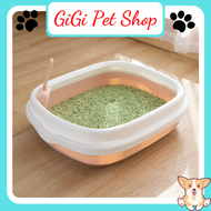 Khay chậu cát vệ sinh cho mèo size lớn hình bầu dục nhựa cao cấp tặng kèm xẻng xúc cát - GiGi Pet Sh