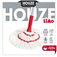 [HOUZE] LIAO Cotton Twist Mop with Telescopic Metal Handle - Kitchen | Bathroom | Microfiber | Lightweight