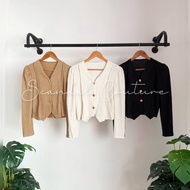 Crop cardigan daisy plain button