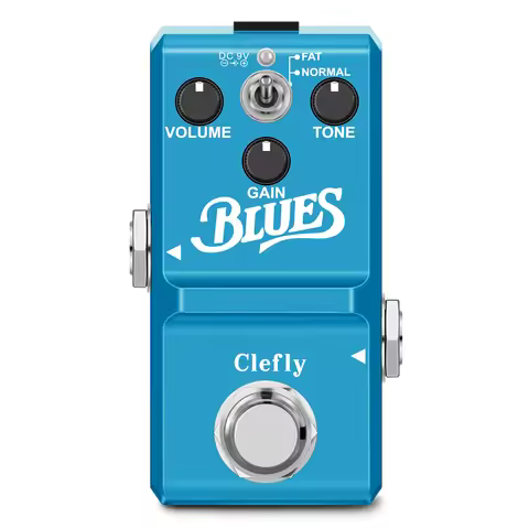 Clefly Super Mini Nano Blues Mood Overdrive Guitar Effect Pedal Blues Style 2 Modes Normal/Fat True 