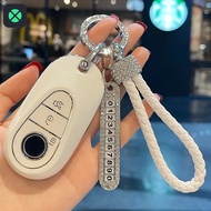 1F Bling Crystal Number Keychain Anti-Lost Rhinestone Phone Number Tag With Holder Key Rings Holder 