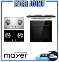 Mayer MMSS882HI / MMGH882HI [86cm] 2 Burner Stainless Steel / Glass Black Gas Hob + Mayer MMSI903OT [90cm] Semi-Integrated Hood with Oil Tray + Mayer MMDO8R [60cm] Built-in Oven with Smoke Ventilation System Bundle Deal!!
