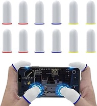 MERTTURM Anti Sweat Gaming Finger Sleeves, Premium Super-thin Heat Insulation Glass Silver Fiber Thumb Finger Gloves, High Touch Sensitivity for Phone Game PUBG, COD, FORTNITE, LEGENDS[12 PACK]…